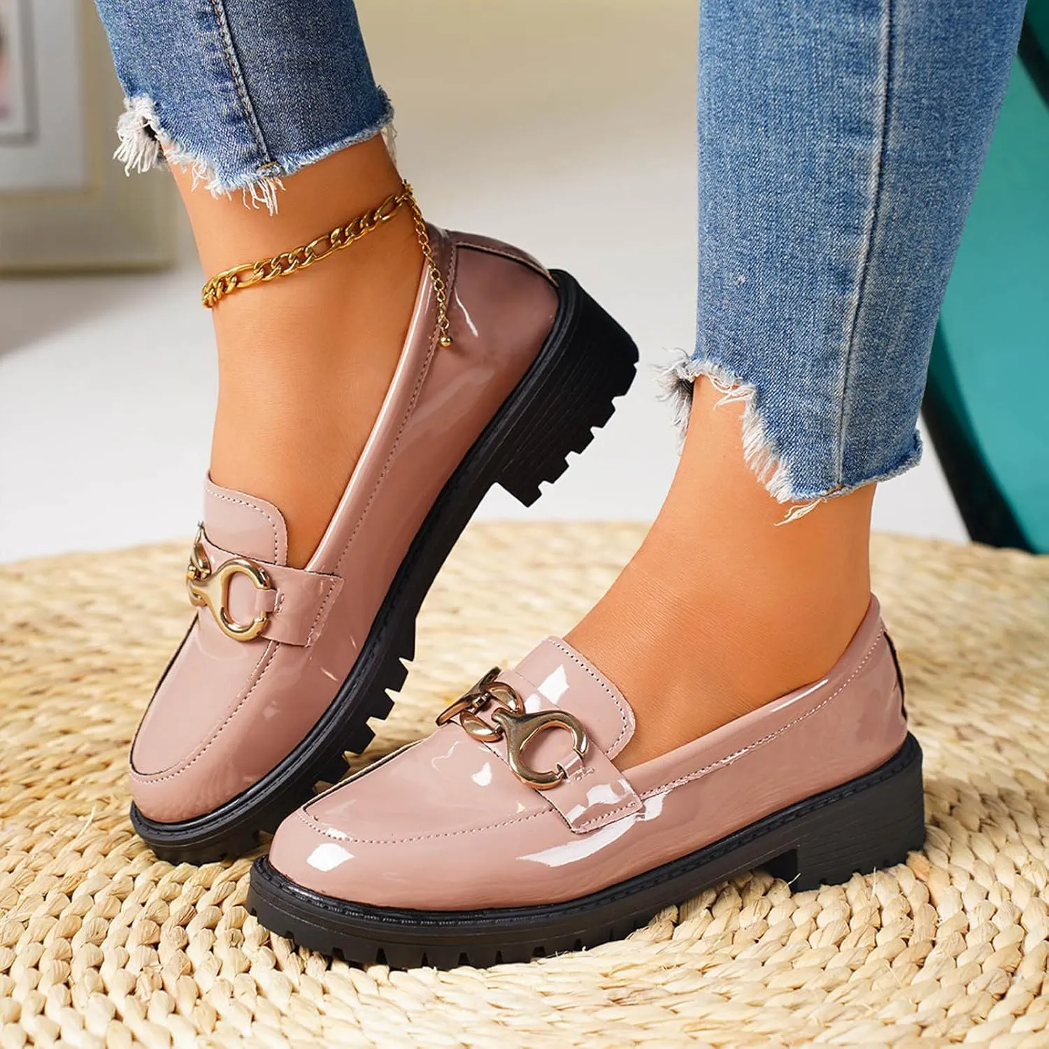 Chunky Loafers Women Platform Penny Loafer Comfort Slip-on Loafers Fashion Work Shoes Casual Business Loafers Shoes
