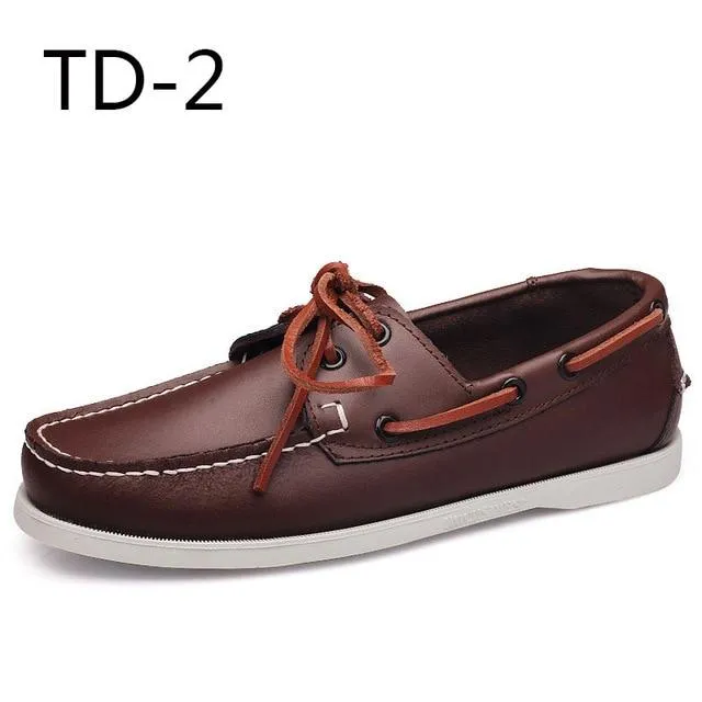 Fashion Genuine Leather Slip On Men's Loafers Casual Shoes