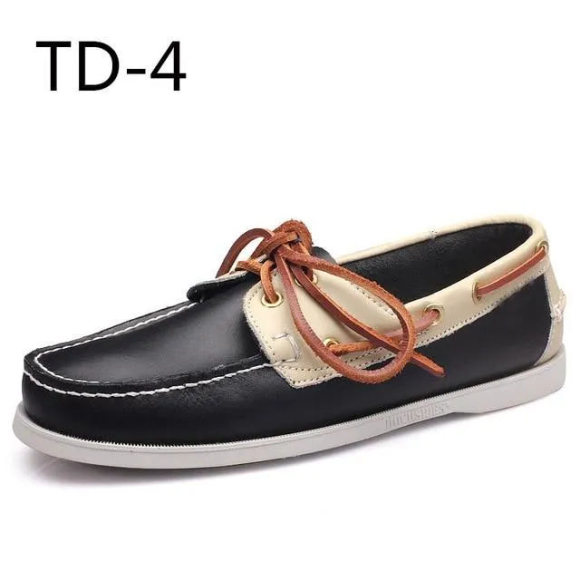 Fashion Genuine Leather Slip On Men's Loafers Casual Shoes