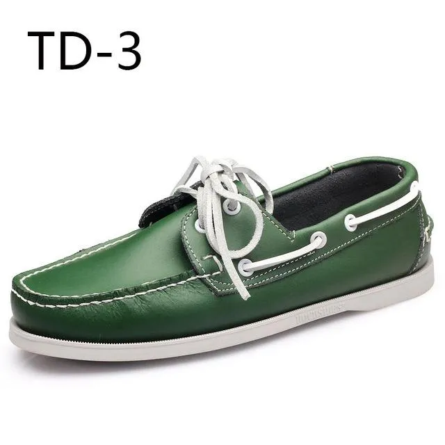 Fashion Genuine Leather Slip On Men's Loafers Casual Shoes
