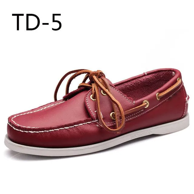 Fashion Genuine Leather Slip On Men's Loafers Casual Shoes
