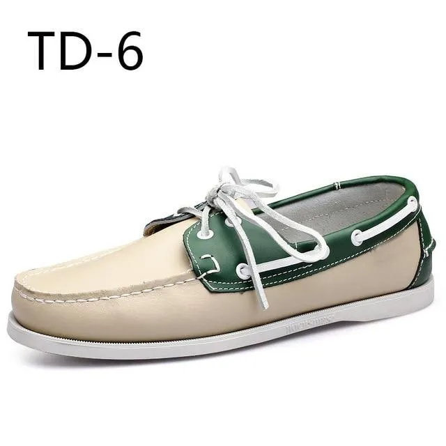 Fashion Genuine Leather Slip On Men's Loafers Casual Shoes