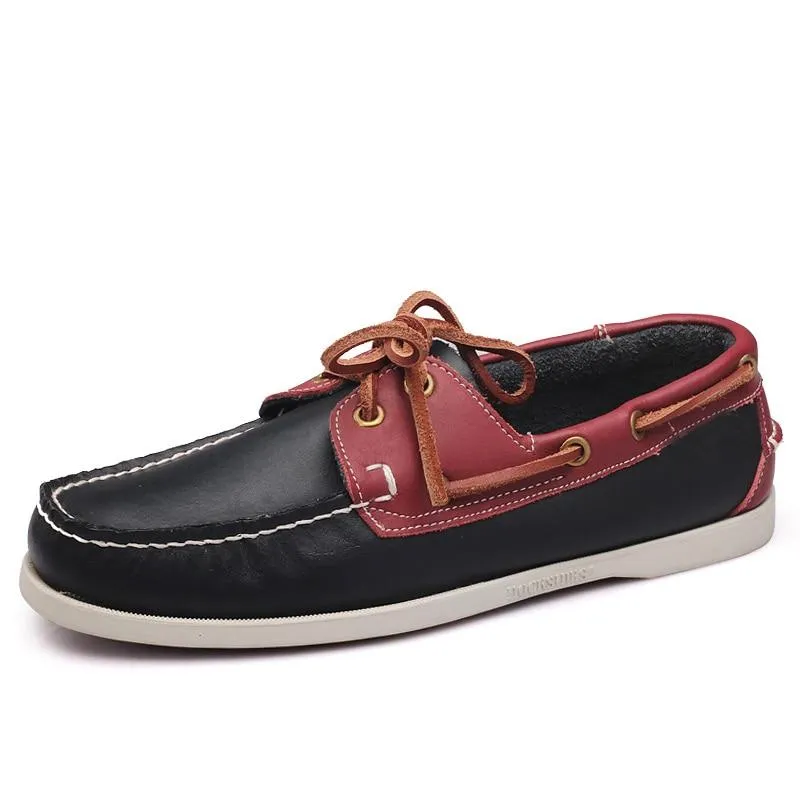 Fashion Genuine Leather Slip On Men's Loafers Casual Shoes