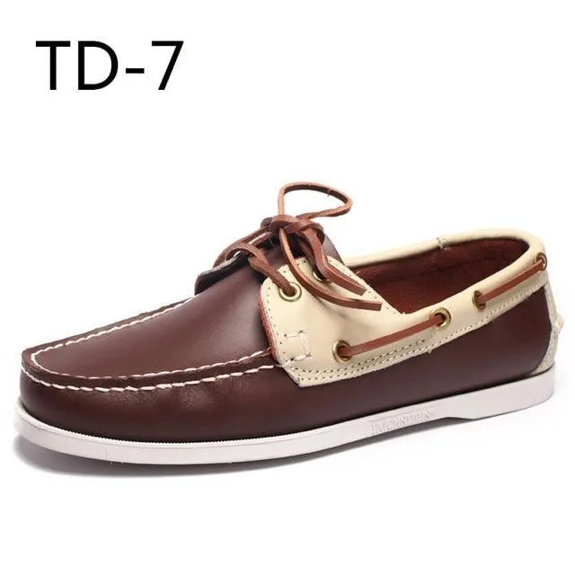 Fashion Genuine Leather Slip On Men's Loafers Casual Shoes