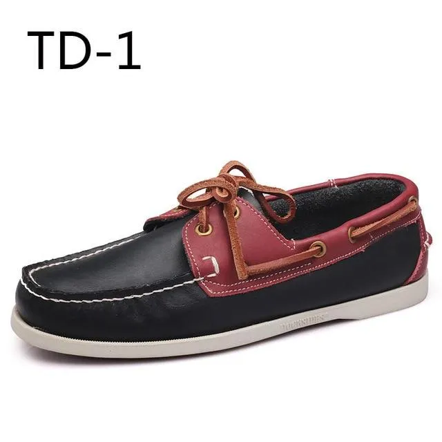Fashion Genuine Leather Slip On Men's Loafers Casual Shoes