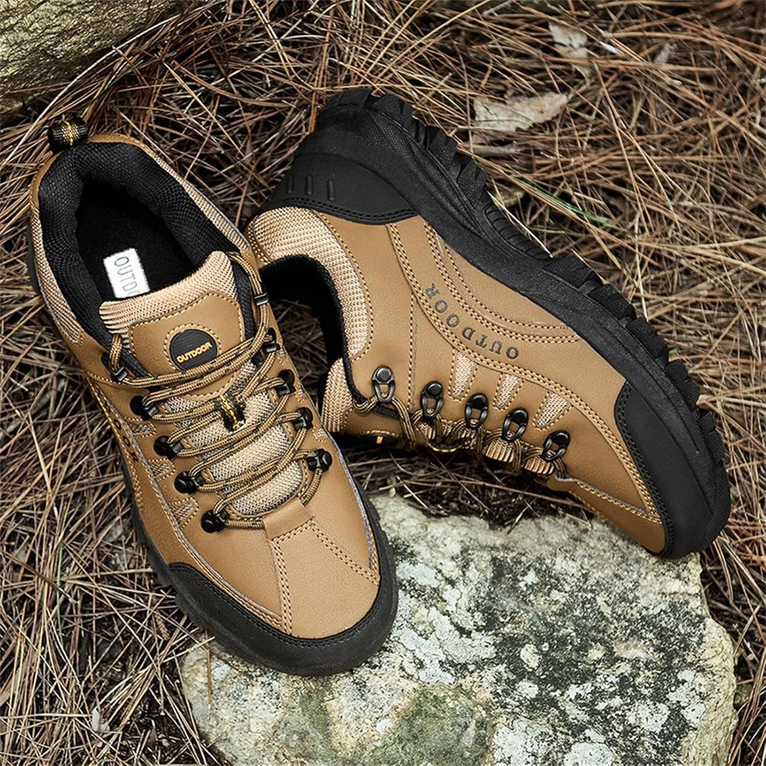 Fashion Summer and Men Hiking Shoes Non Slip Soles Thick Bottom Mesh Breathable Casual Lace Up Mens Casual Sneaker