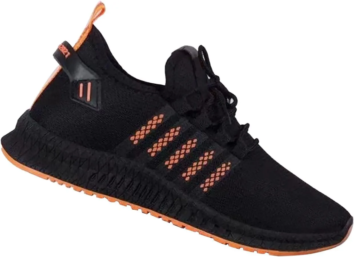 Men's Sports Shoes Mesh Lightweight Breathable Running Shoes Casual Non-Slip Fly Woven Casual Sneaker Lace Up Low Top Sneaker