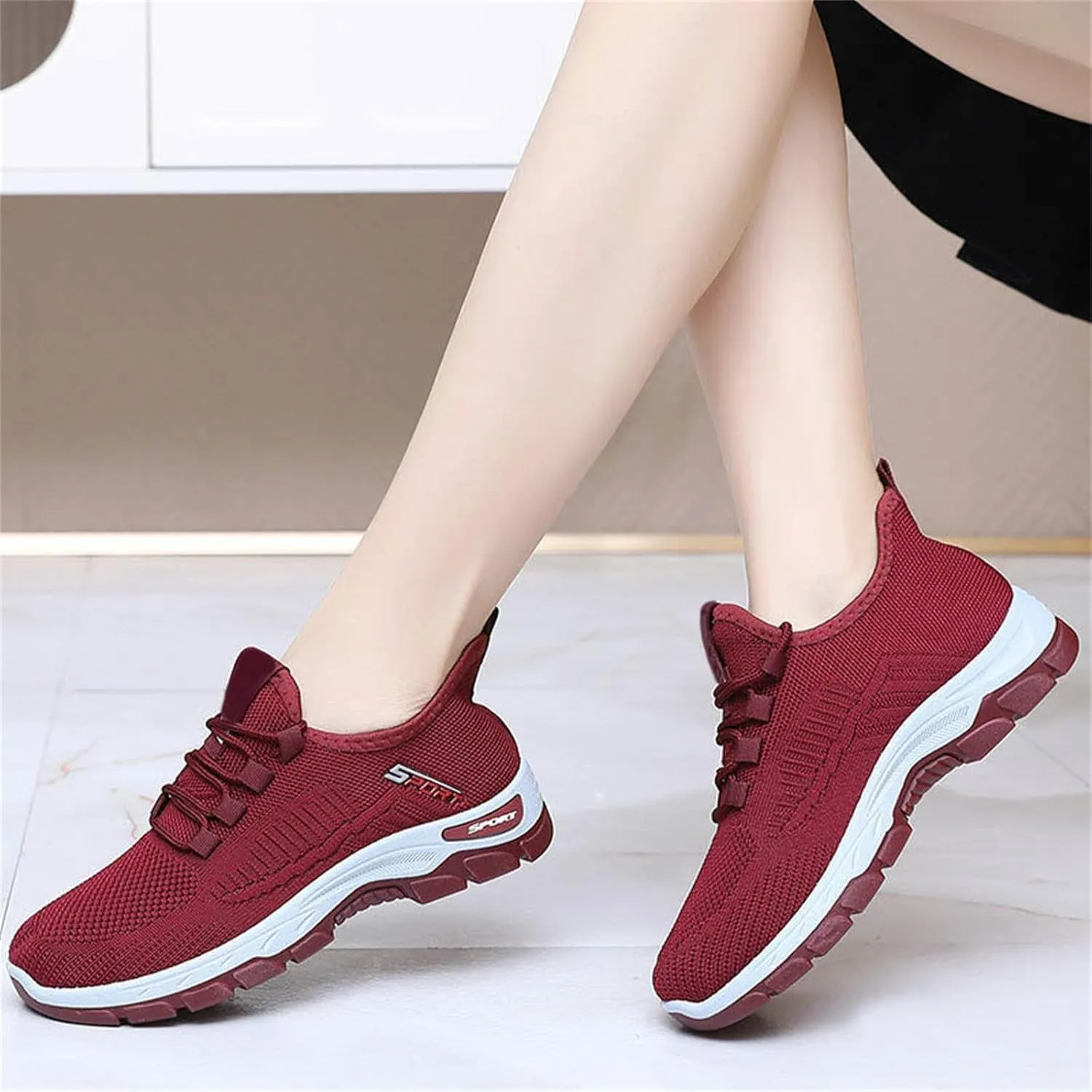 Ortho Shoes for Women Men Knitted Mesh Breathable Orthopedic Sneaker,Non Slip&Arch Support Soft-Soled Tennis Athletic Hiking Shoe,Lightweight Plantar Fasciitis Neuropathy Sneakers with Wide Toe Box