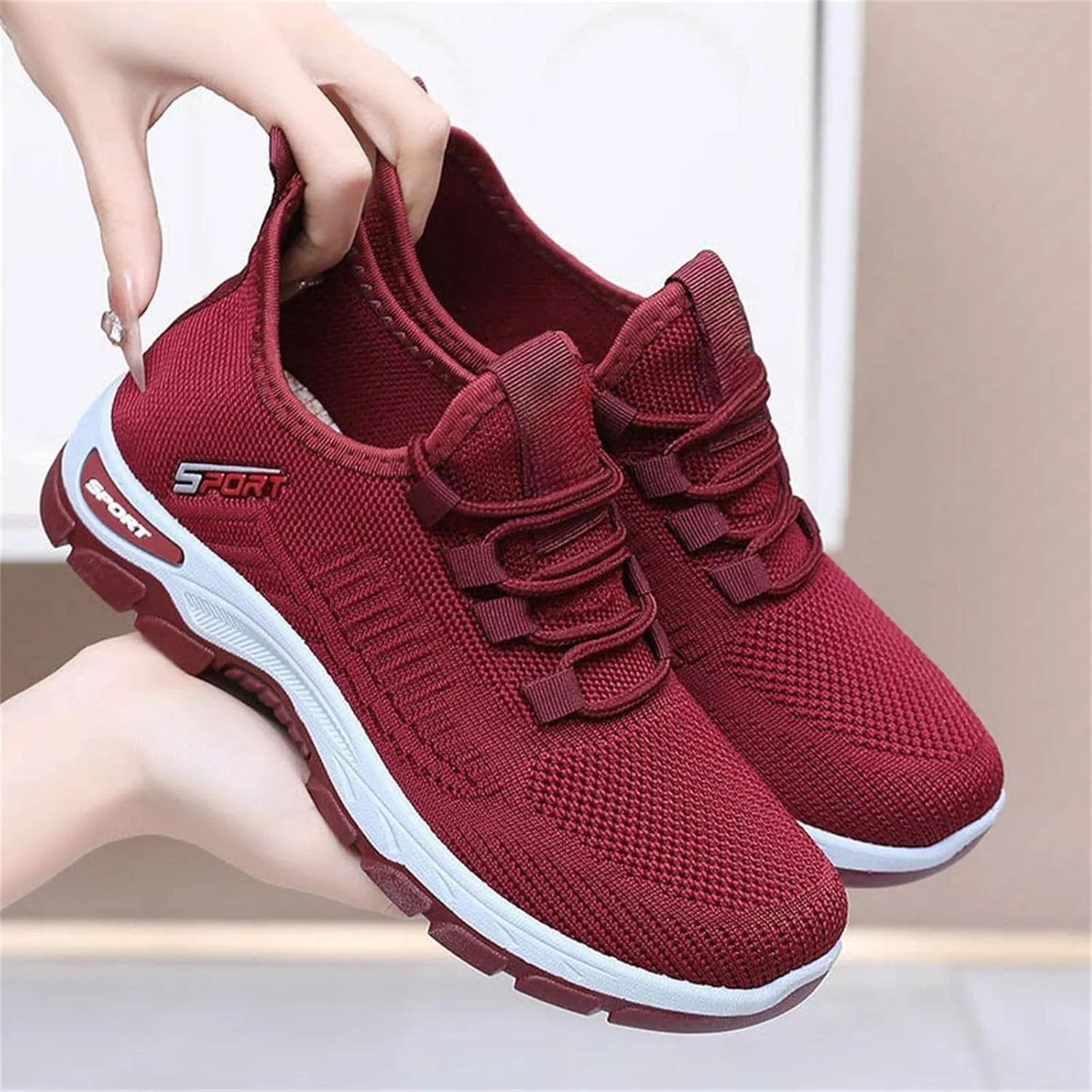Ortho Shoes for Women Men Knitted Mesh Breathable Orthopedic Sneaker,Non Slip&Arch Support Soft-Soled Tennis Athletic Hiking Shoe,Lightweight Plantar Fasciitis Neuropathy Sneakers with Wide Toe Box