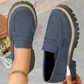 Orthoture-Orthopedic Loafers Shoes for Women,Slip On-Comfort Suede Chunky Dress Shoes for Work Wide Toe Lightweight Casual Comfort Shoes,Slip-On Suitable for All Foot Shapes