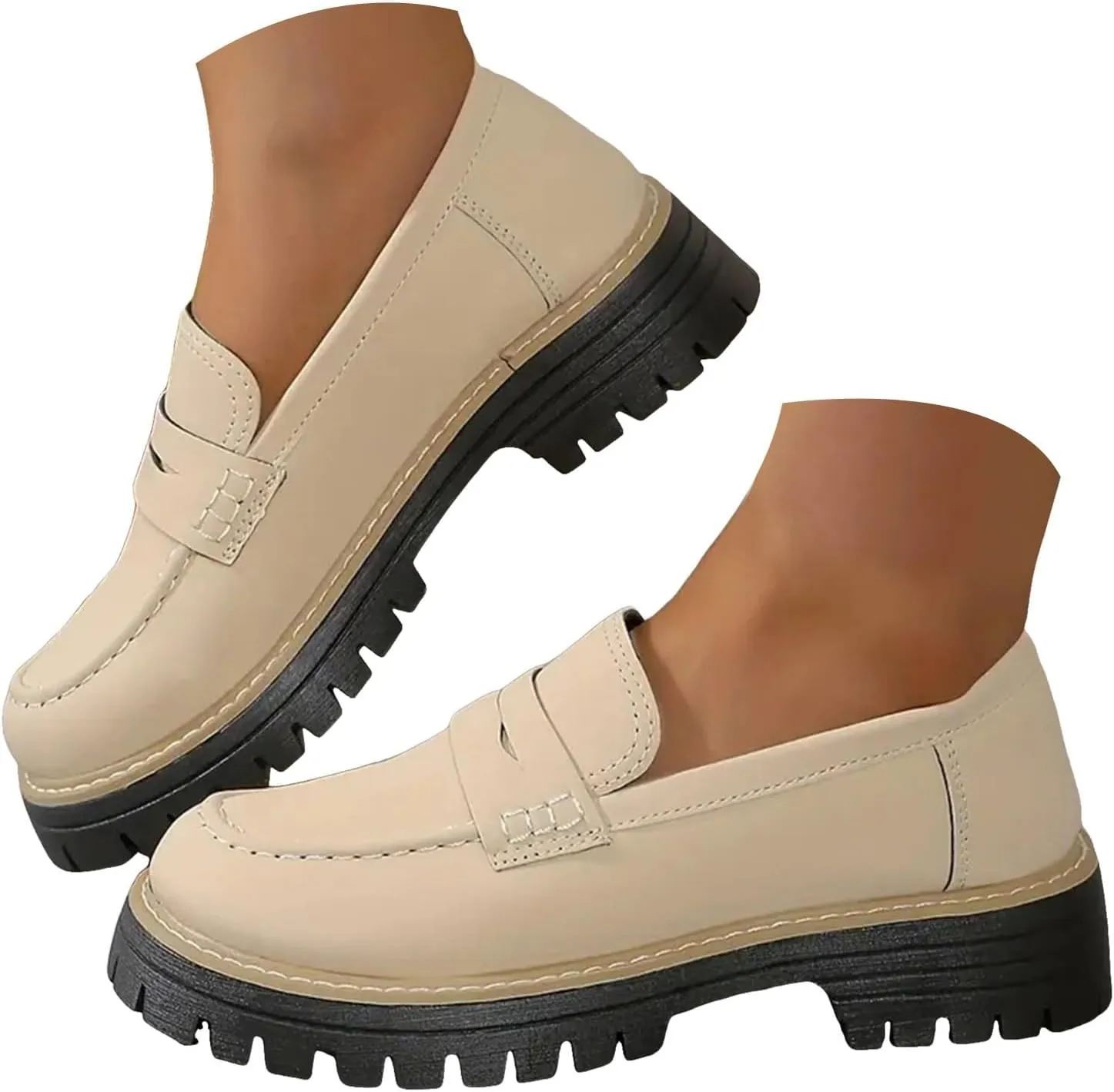 Orthoture-Orthopedic Platform Loafers Comfort Lightweight Shoes Womens Round Toe Walking Shoes Slip on Casual Shoes