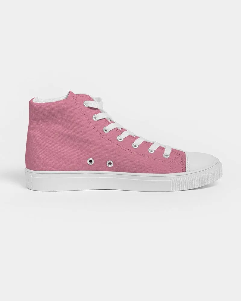 Pastel Cool Pink Women's High-top Canvas Sneakers | Women's | Bright Pastel Cool Pink | C0M60Y15K0