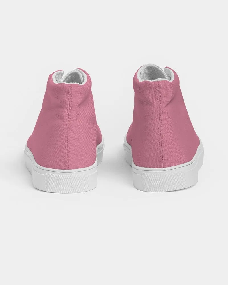 Pastel Cool Pink Women's High-top Canvas Sneakers | Women's | Bright Pastel Cool Pink | C0M60Y15K0
