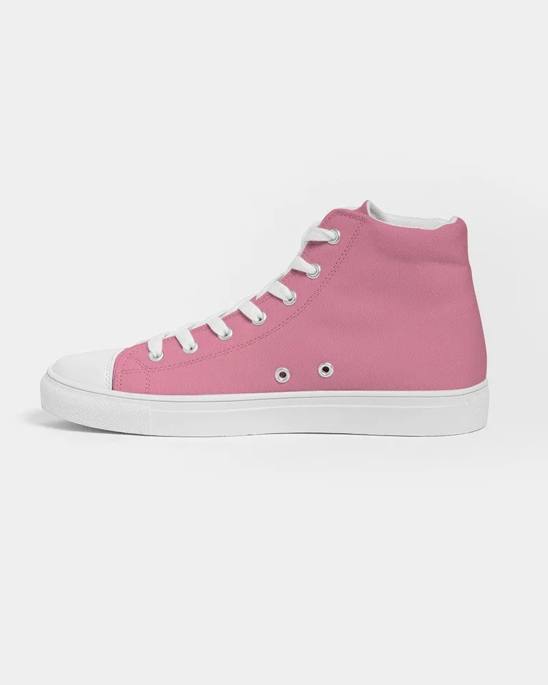 Pastel Cool Pink Women's High-top Canvas Sneakers | Women's | Bright Pastel Cool Pink | C0M60Y15K0