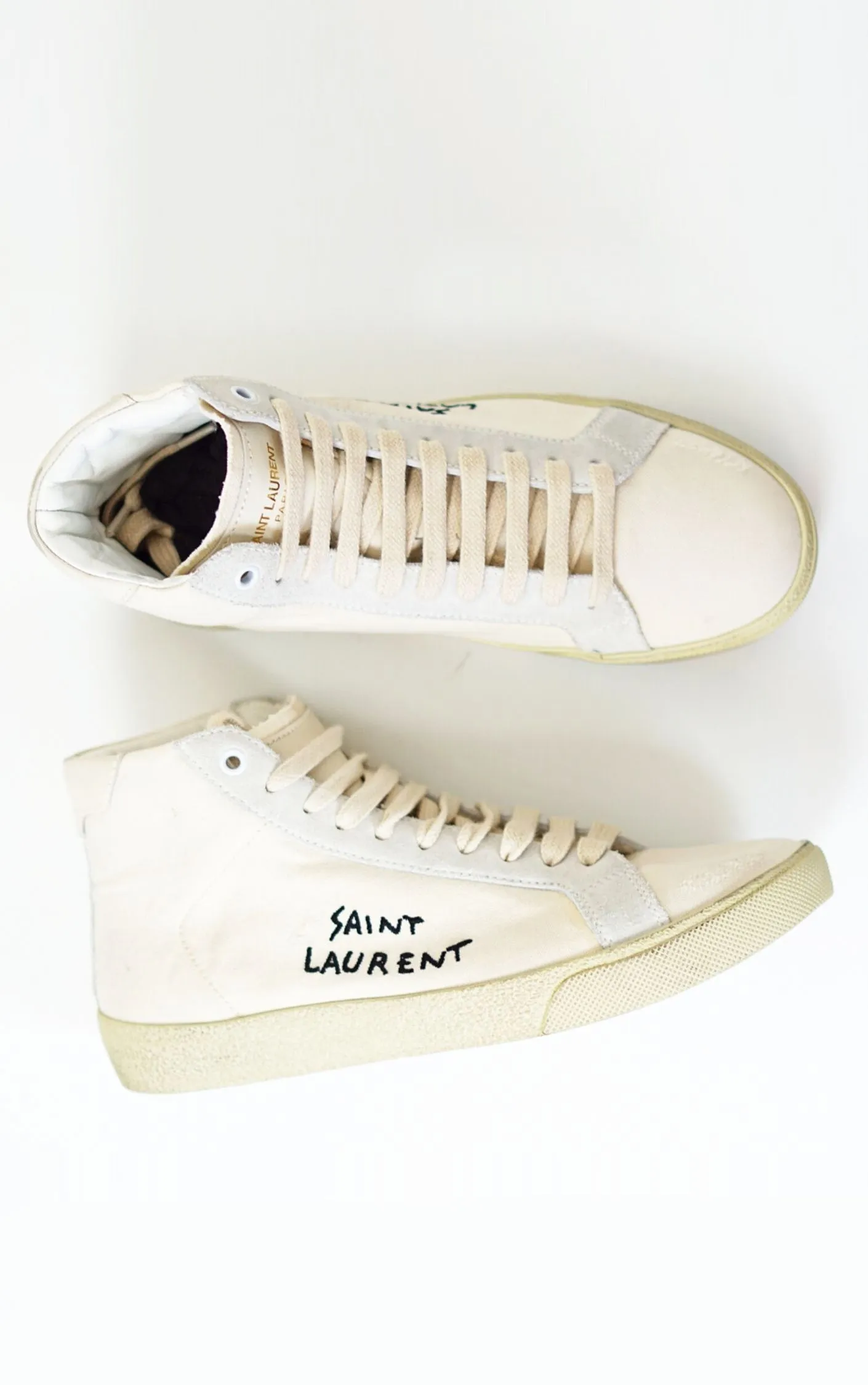SAINT LAURENT Logo High Top Sneakers