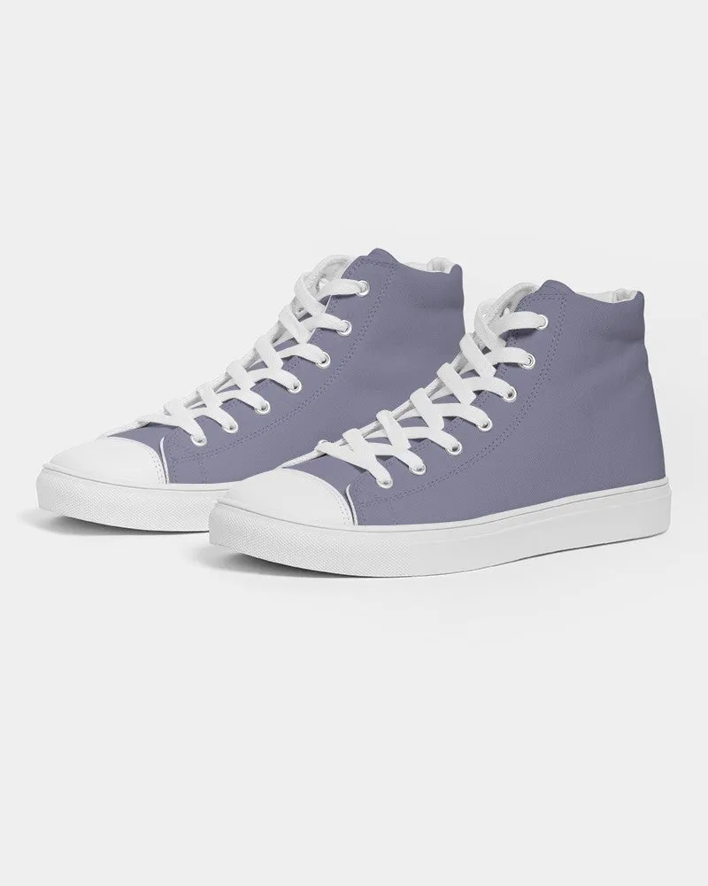 Shaded Pale Pastel Blue Gray High-Top Canvas Sneakers | Women's | C30M30Y0K30