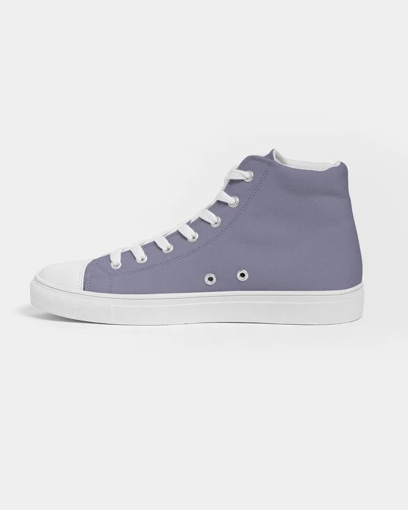 Shaded Pale Pastel Blue Gray High-Top Canvas Sneakers | Women's | C30M30Y0K30