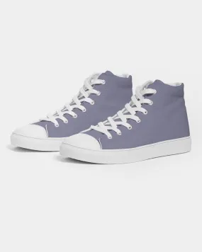 Shaded Pale Pastel Blue Gray High-Top Canvas Sneakers | Women's | C30M30Y0K30
