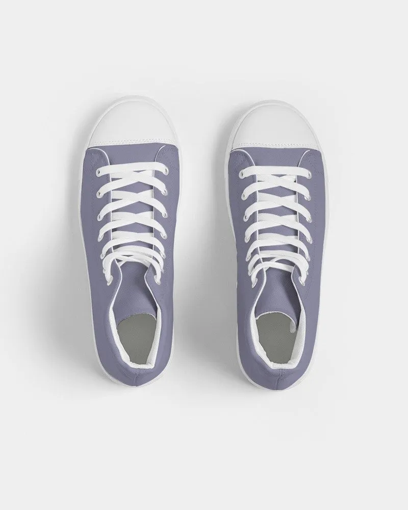 Shaded Pale Pastel Blue Gray High-Top Canvas Sneakers | Women's | C30M30Y0K30