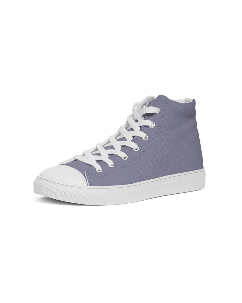 Shaded Pale Pastel Blue Gray High-Top Canvas Sneakers | Women's | C30M30Y0K30