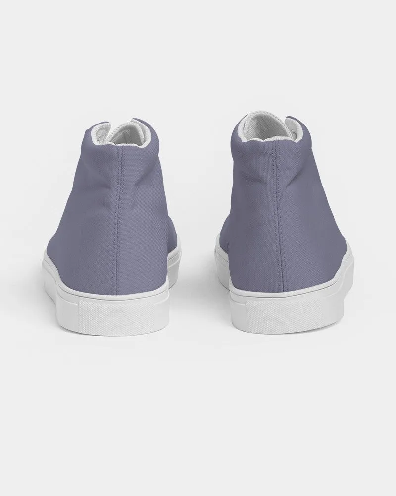 Shaded Pale Pastel Blue Gray High-Top Canvas Sneakers | Women's | C30M30Y0K30
