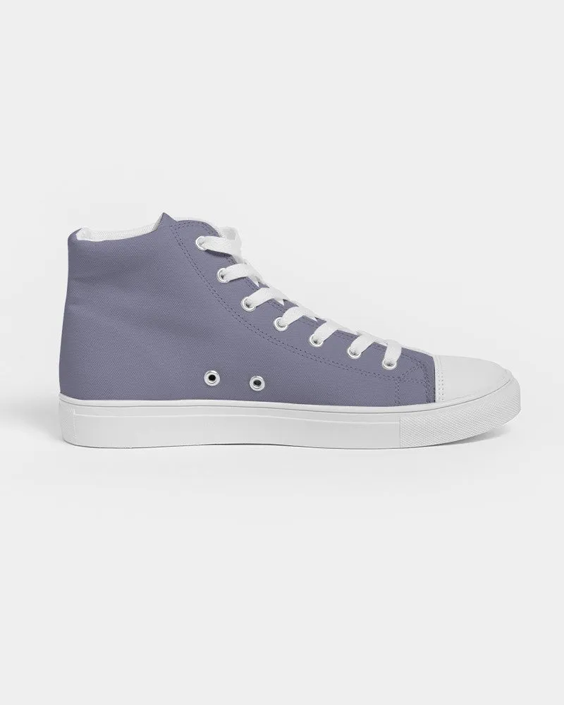 Shaded Pale Pastel Blue Gray High-Top Canvas Sneakers | Women's | C30M30Y0K30