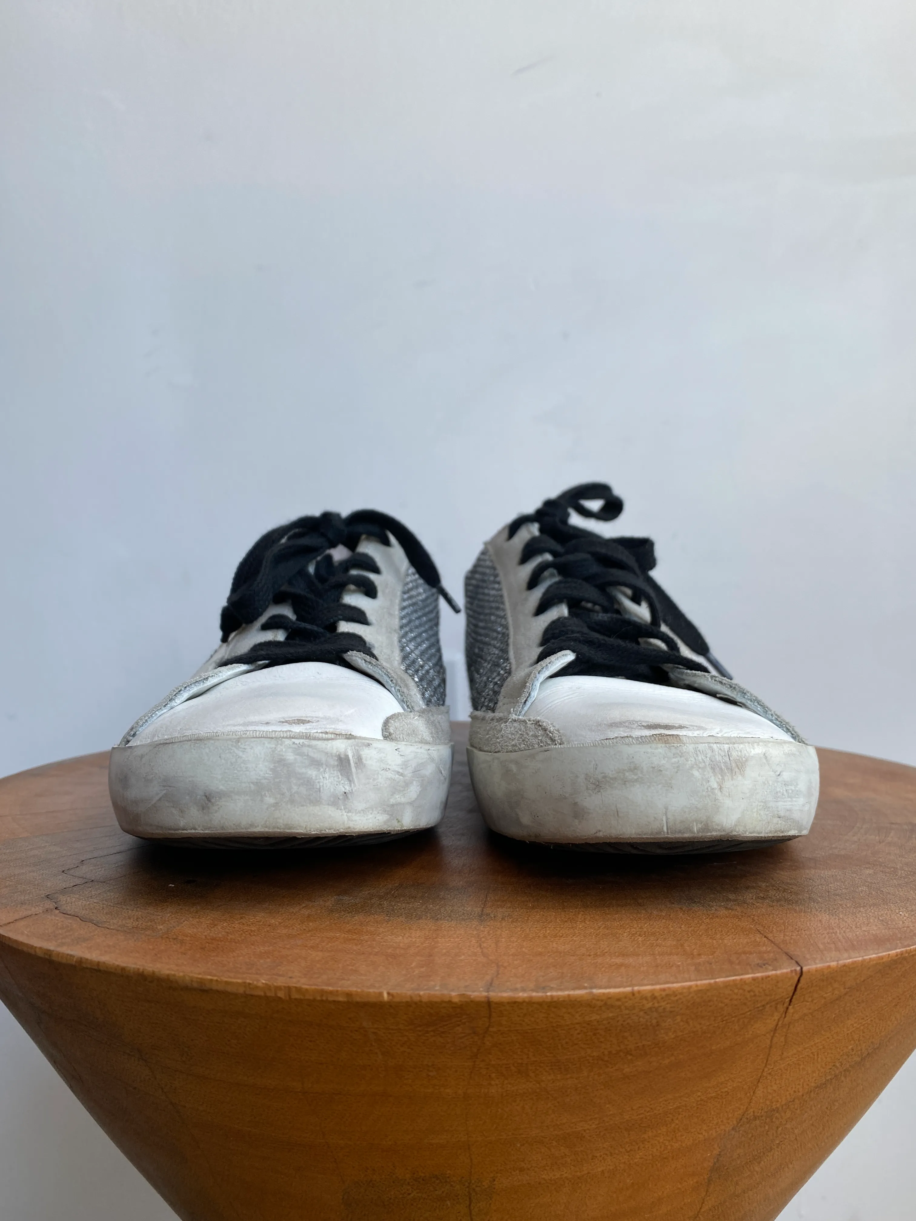SILVER LUREX SUPERSTAR SNEAKERS