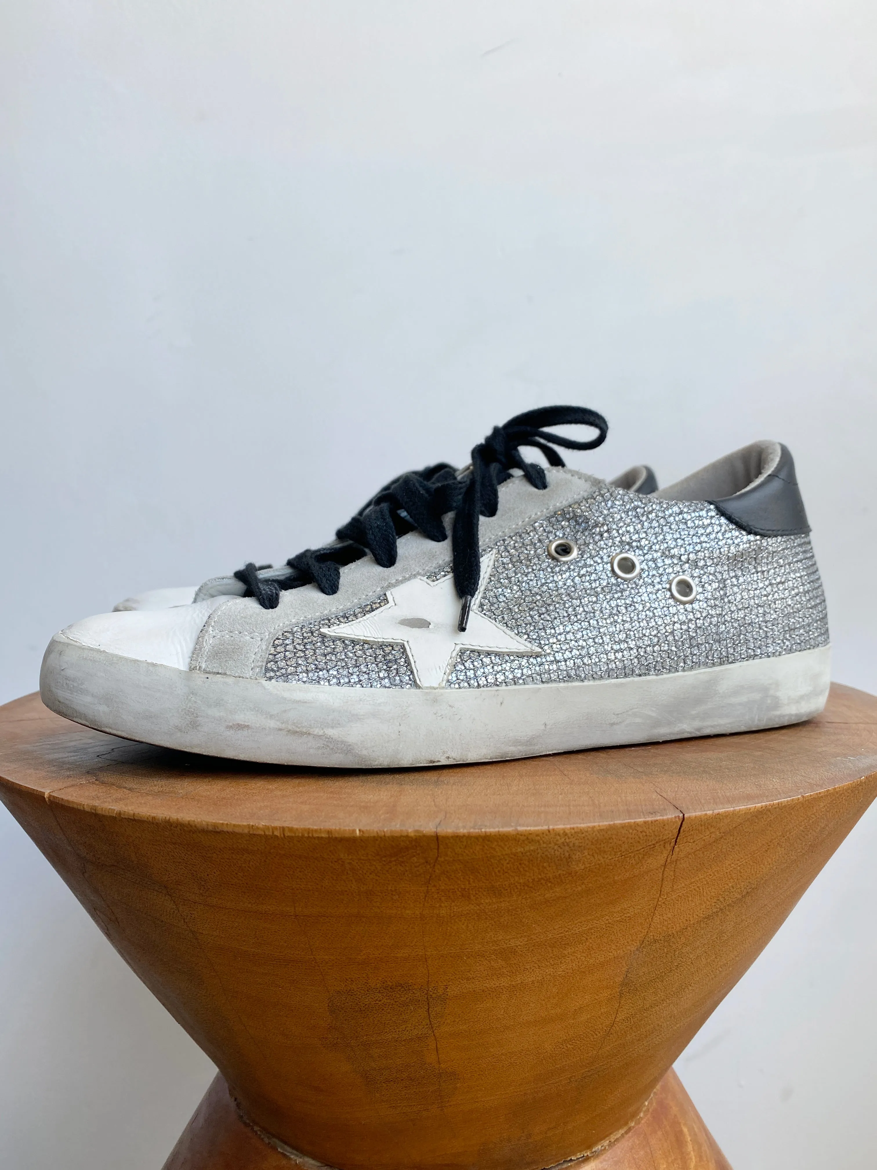 SILVER LUREX SUPERSTAR SNEAKERS