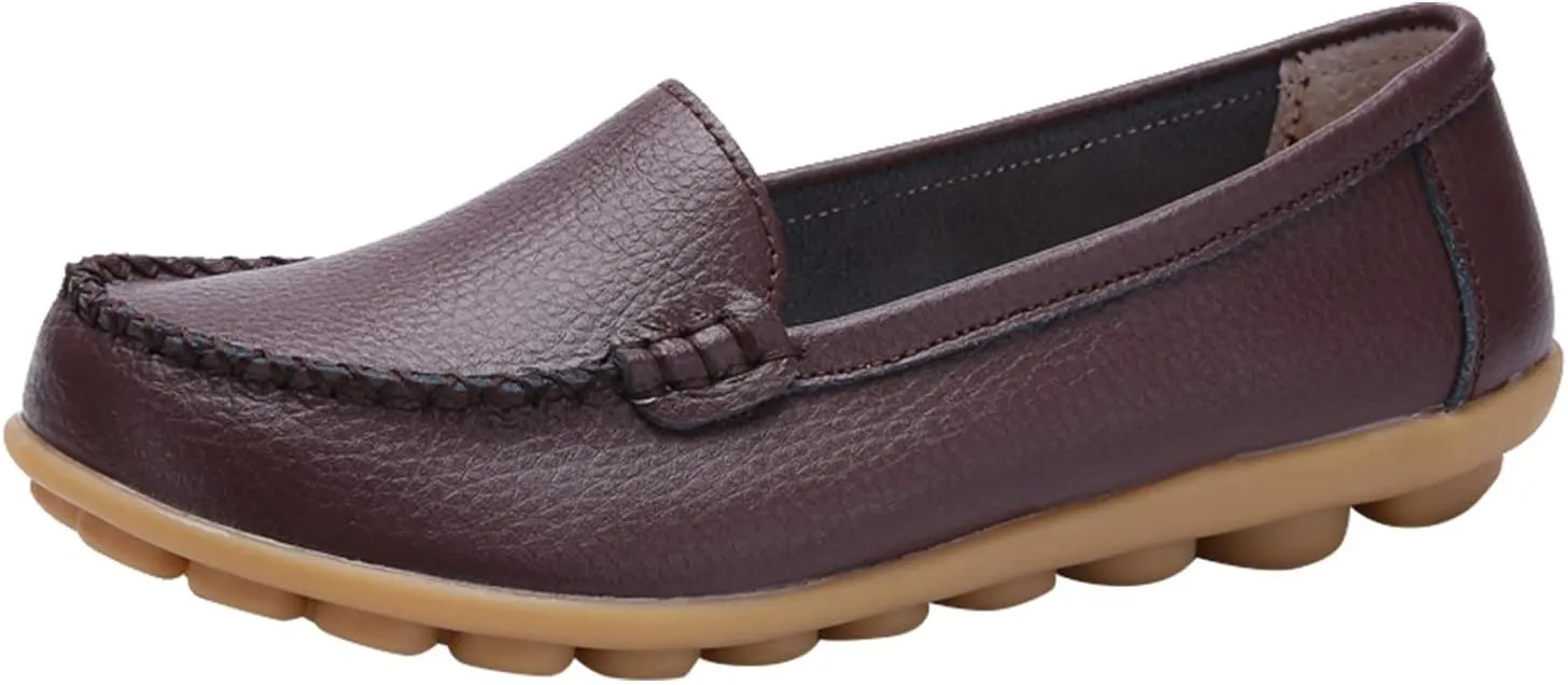 Women's Flats Shoes Casual Slip On Shoes Lightweight Penny Loafers Comfort Wide Loafers with Arch Support