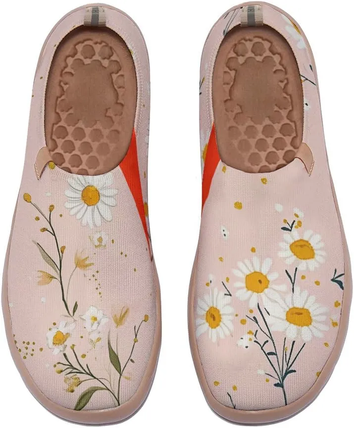 Women's Sneakers Comfort Knitted Travel Shoes Art Painted Walking Slip On Loafers